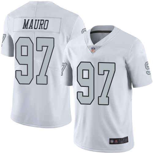 Men Oakland Raiders Limited White Josh Mauro Jersey NFL Football #97 Rush Vapor Untouchable Jersey